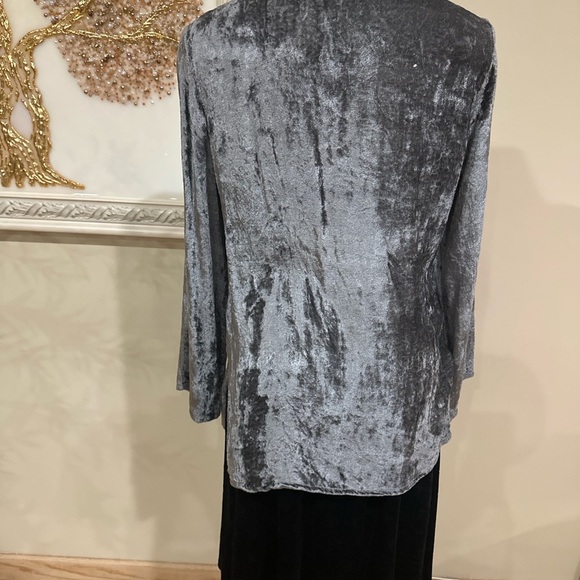Boston Proper Metallic Gray Embellished Blouse - Picture 3 of 5